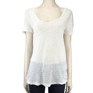 BROCHU WALKER 100% Linen Scoop Neck Short Sleeves T-shirt Size M